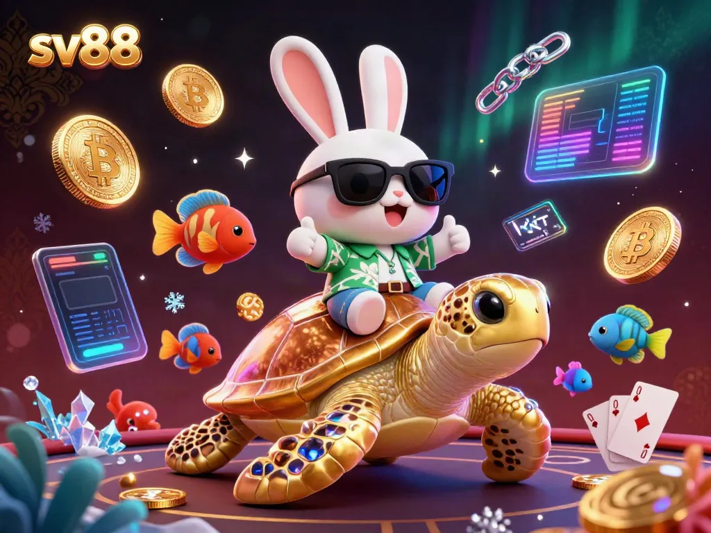 Experience thrilling casino adventures with sv88, featuring a lucky rabbit and a golden turtle.