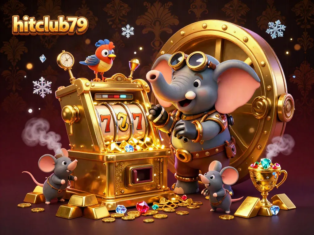 Spin the golden slot machine at hitclub79 for a chance to win big amidst treasure and jewels!